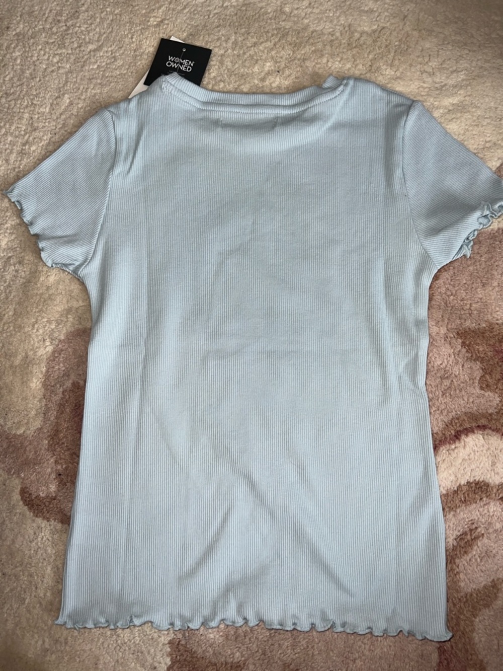 NEW Grayson Threads Light Blue Floral Ribbed Graphic Tee - Picture 5 of 6